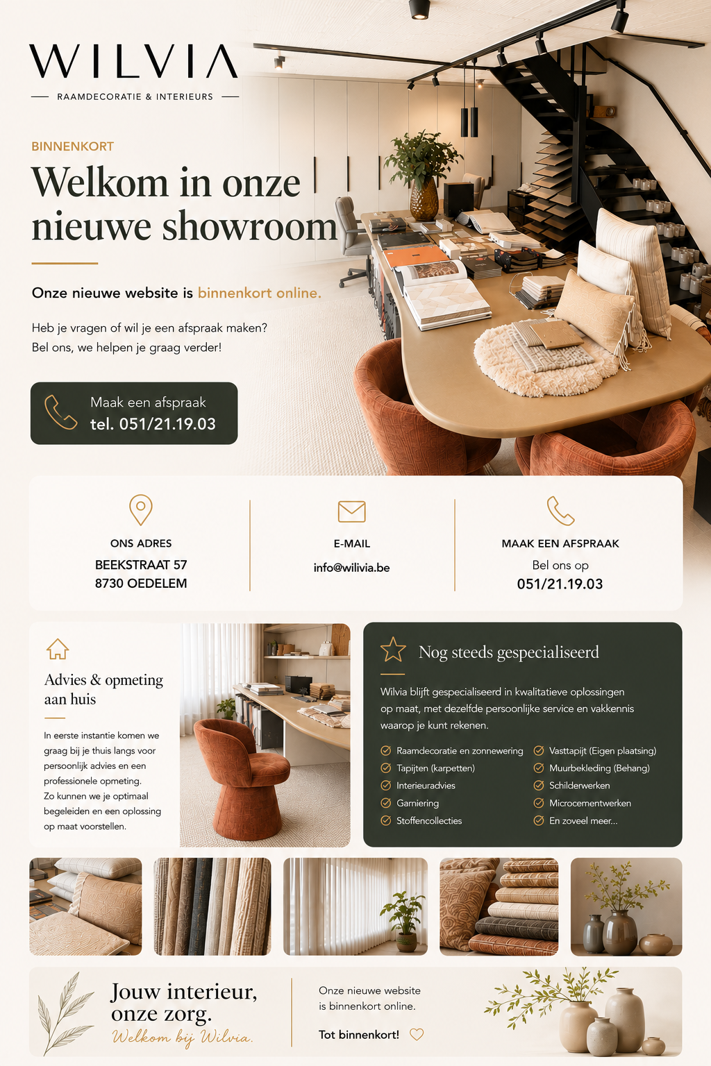 Wilvia Raamdecoratie & Interieurs — Welkom in onze nieuwe showroom